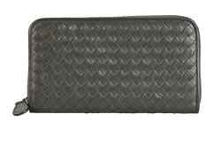 Bottega Veneta Intrecciato Long Wallet, Leather, Grey, B, 3*